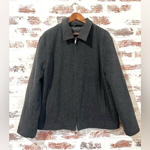 Banana Republic Jacket Mens Extra Large Charcoal Wool Cashmere Blend Zip Lined L